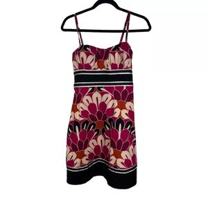 Heart Soul Dress Large Hawaiian Tropical Pink Black Sleeveless A Line NWT